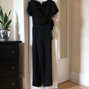 Leith surplice black jumpsuit
